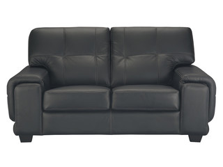Stylish black leather sofa
