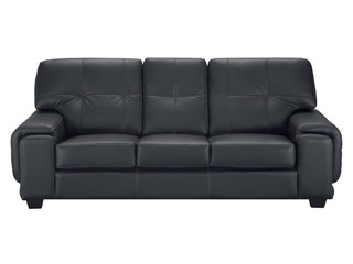 Stylish black leather sofa