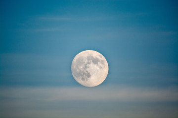 Naklejka na ściany i meble Big full Moon in the blue sky