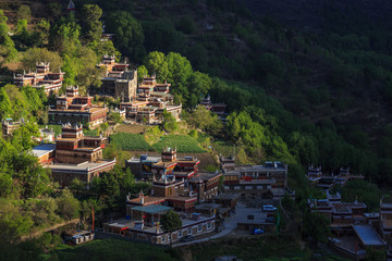 Fototapeta na wymiar Landscape View Danba china Valley in the hill & Mountain