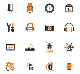 Electronics repair icons set