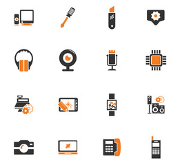 Electronics repair icons set