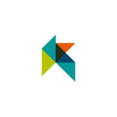 Letter color K template logo design