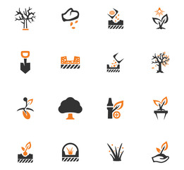 Gardening icons set
