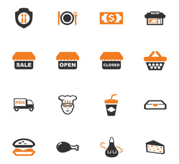 Restaurant icons set