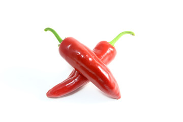 chili pepper on white plate isolated on white background