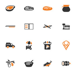 Restaurant icons set