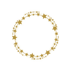 Gold vector wreath with stars.  - 166193531