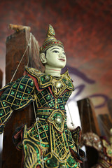 traditional wooden puppets in bali indonesia