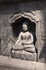 Traditional Buddha statue in Swoyambhunath Temple, Kathmandu, Nepal