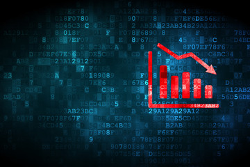 Marketing concept: Decline Graph on digital background
