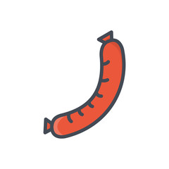 Meat Food colored icon sausage