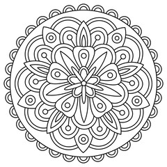 Mandala. Coloring page. Vector illustration.