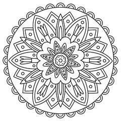 Mandala. Coloring page. Vector illustration.