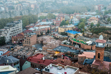 Obraz premium View on Tbilisi from ancient fortress of Narikala, known as Mother Fortress of Tbilisi, Georgia