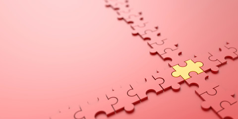 Jigsaw background, teamwork and strategy concepts, original 3d rendering