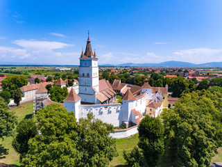 Harman Fortified Church in Transylvania Romania as seen from above