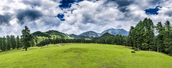 Beautiful panoramic mountains landscape in Jammu and Kashmir, India