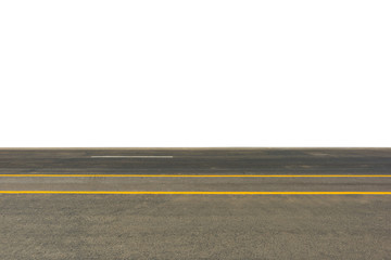 Fototapeta premium Side view of asphalt road isolated on white background. This has clipping path.
