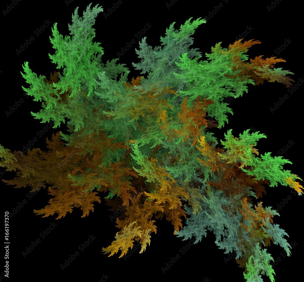 Poster abstract multicolored fractal pattern. computer generated graphics.
