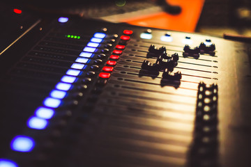 Mixing console at the concert