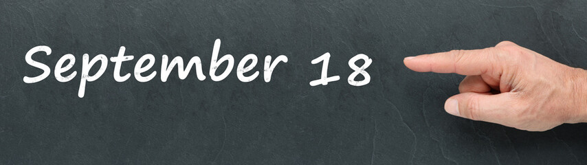 Fototapeta premium September 18 on a blackboard
