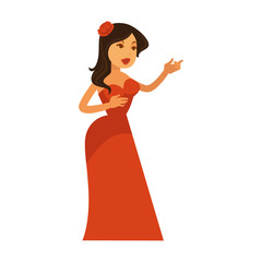 Obraz na płótnie Canvas Woman in red gown