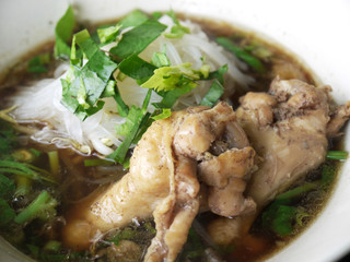 Braised chicken noodle soup