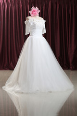 Wedding dress , bridal gown on puppet