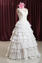 Fototapeta premium Wedding dress , bridal gown on puppet