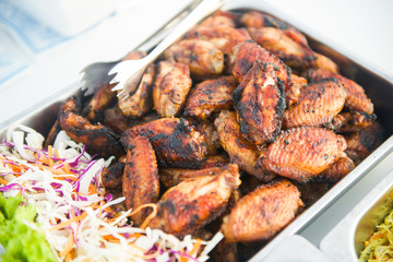 fried chicken wing on a plate
