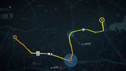 City map navigation concept with POI - detailed  3d illustration