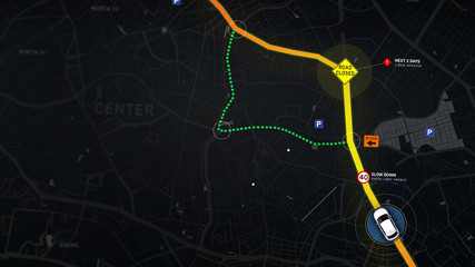 City map navigation concept with POI - detailed  3d illustration