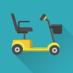 Flat style mobility scooter icon