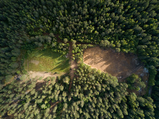 Aerial view of deforestation