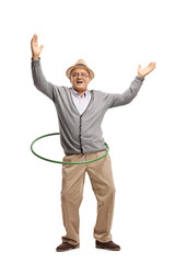 Cheerful mature man with a hula hoop © Ljupco Smokovski