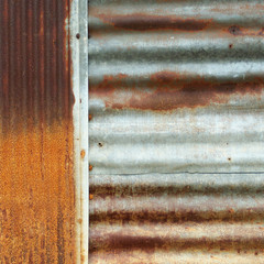 Rusted galvanized iron plate
