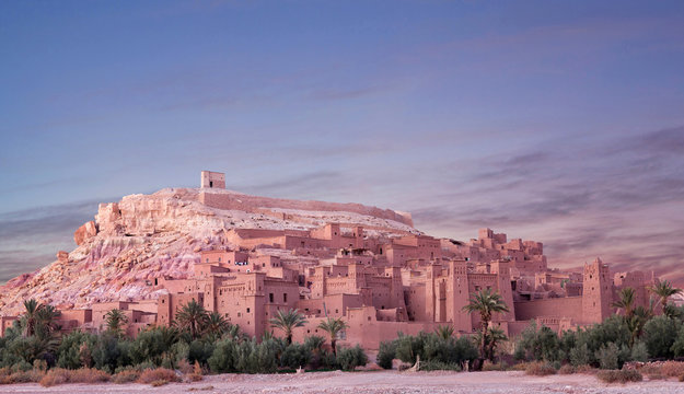 Panorama of Ait Benhaddou Casbah near Ouarzazate city in Morocco, Africa