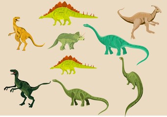 Vector dinosaurs set isolated