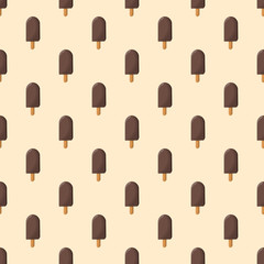 Obraz na płótnie Canvas Chocolate ice creamon a stick - seamless pattern.