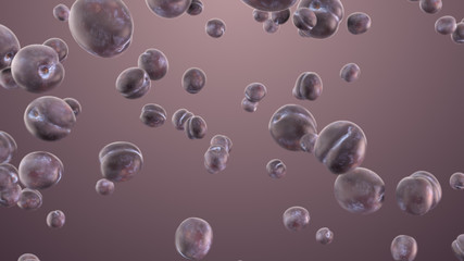 3d rendering flying plum on clear and bright background. High resolution 3D image. 3d illustration