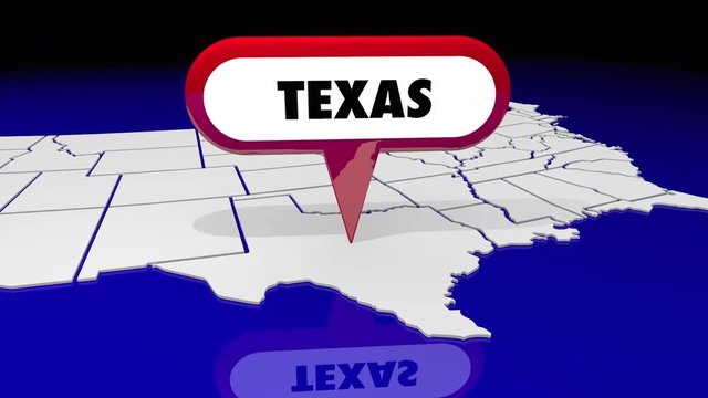 Texas TX State Map Pin Location Navigation Destination