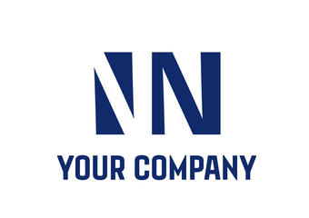 NN  Negative Space Square Swoosh Letter Logo