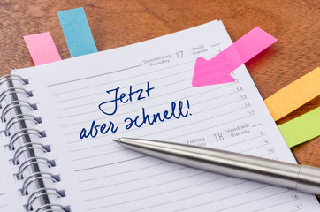 Terminkalender mit Hinweissticker - Jetzt aber schnell