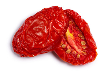 Sundried tomato halves, paths, top view