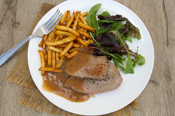 rôti de boeuf et frites