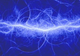Obraz premium Niebieskie osocze, tło energii elektrycznej