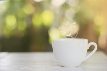 morning coffee in garden