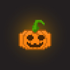 Fototapeta premium Pixel halloween pumpkin for games and applications