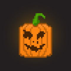 Obraz premium Pixel halloween pumpkin for games and applications